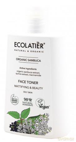 ECOLATIER Organic Sambuca Tonik matujący do twarzy - cera tłusta 250 ml