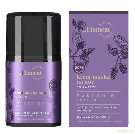 Element Bakuchiol+Wit.C Krem-maska do twarzy na noc - cera dojrzała i sucha 50 ml