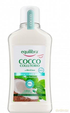 Equilibra Oral Care Kokosowy Płyn do płukania jamy ustnej Naturalna Biel 500 ml