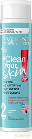 Eveline #Clean Your Skin Oczyszczająco-matujący Tonik przeciw niedoskonałościom 225 ml