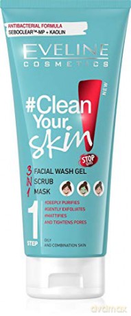 Eveline #Clean Your Skin Żel do mycia twarzy 3w1 200 ml