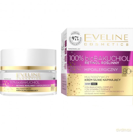 Eveline 100% Bio Bakuchiol Multiodżywczy Krem silnie napinający 80+ na dzień i noc 50 ml