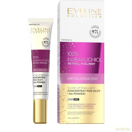 Eveline 100% Bio Bakuchiol Silnie Liftingujący Koncentrat pod oczy na dzień i noc 20 ml
