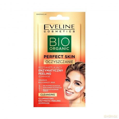 Eveline Bio Organic Perfect Skin Rozświetlający Enzymatyczny Peeling z bio kwasami AHA i ananasem 8 ml 8 ml