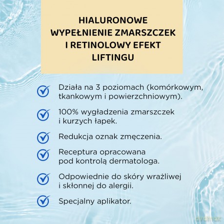 Eveline bioHYALURON 3xRetinol System Przeciwzmarszczkowy Żel roll-on pod oczy i na powieki 15 ml