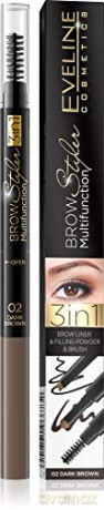 Eveline Brow Multifunction Styler Kredka do brwi 3w1 nr 02 Dark Brown 1szt