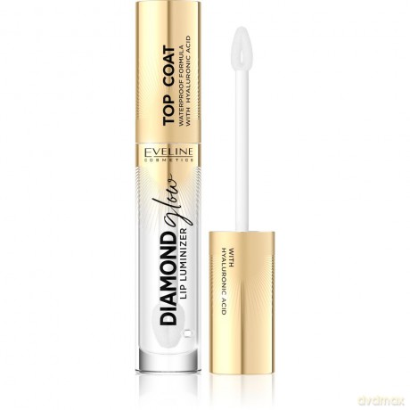 Eveline Diamond Glow Lip Luminizer Błyszczyk Top Coat do ust z kwasem hialuronowym nr 01 4.5 ml