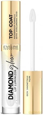 Eveline Diamond Glow Lip Luminizer Błyszczyk Top Coat do ust z kwasem hialuronowym nr 01 4.5 ml