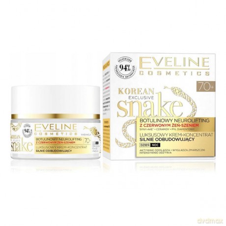 Eveline Exclusive Snake 70+ Krem-koncentrat silnie odbudowujący na dzień i noc 50 ml