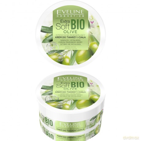 Eveline Extra Soft Bio Krem intensywnie regenerujący do twarzy i ciała Olive 200 ml