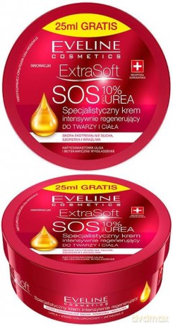 Eveline Extra Soft SOS 10% Urea Krem intensywnie regenerujący do twarzy i ciała 175 ml