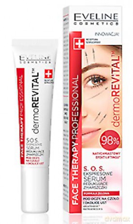Eveline Face Therapy Professional Ekspresowe Serum S.O.S. redukujące zmarszczki pod oczy,na czoło i okolice ust 15 ml