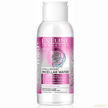 Eveline Facemed+ Hialuronowy Płyn micelarny 3w1 - cera bardzo wrażliwa i sucha 100 ml - mini