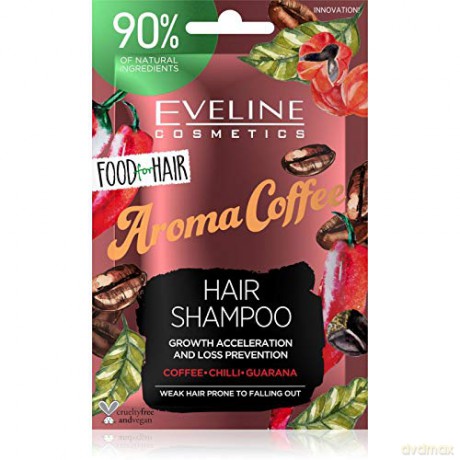 Eveline Food for Hair Aroma Coffee Szampon do włosów słabych i łamliwych - regeneracja i wzmocnienie 20 ml