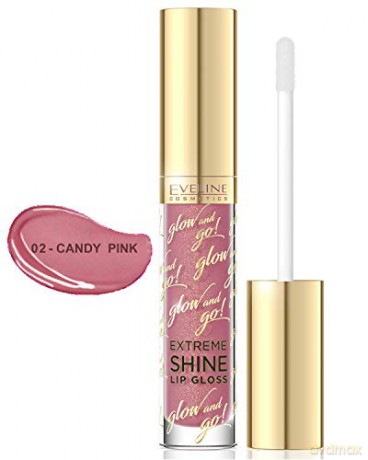 Eveline Glow and Go Błyszczyk do ust Extreme Shine nr 02 Candy Pink 4.5 ml