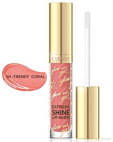 Eveline Glow and Go Błyszczyk do ust Extreme Shine nr 04 Trendy Coral 4.5 ml
