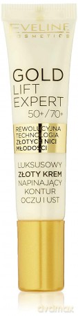 Eveline Gold Lift Expert 50+/70+ Luksusowy złoty krem napinający kontur oczu i ust 15 ml