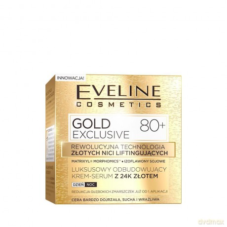 Eveline Gold Lift Expert 80+ Krem-serum odbudowujący na dzień i noc 50 ml
