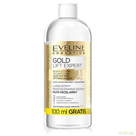 Eveline Gold Lift Expert Luksusowy Przeciwzmarszczkowy Płyn micelarny 3w1 500 ml