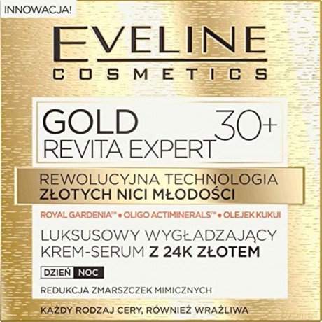 Eveline Gold Revita Expert 30+ Krem-serum wygładzający na dzień i noc 50 ml