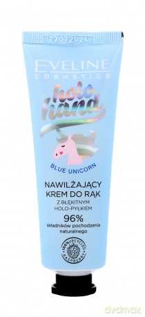Eveline Holo Hand Blue Unicorn Nawilżający Krem do rąk z błękitnym holo pyłkiem 50 ml