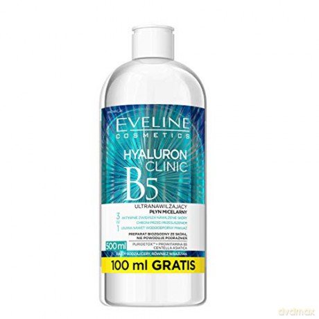 Eveline Hyaluron Clinic B5 Płyn micelarny ultranawilżający 3w1 500 ml