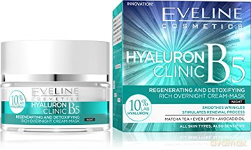 Eveline Hyaluron Clinic Bogaty Krem-Maska regenerująco-detoksykujący na noc 50 ml