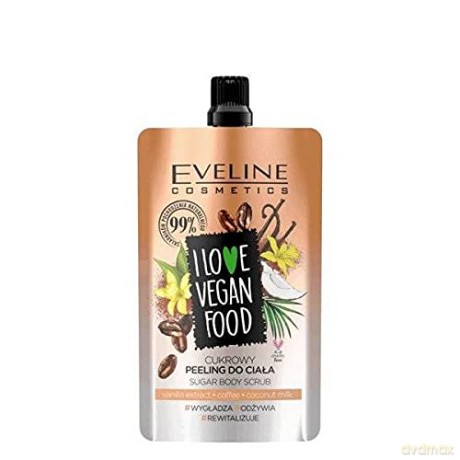 Eveline I Love Vegan Food Cukrowy Peeling do ciała Kawa 75 ml