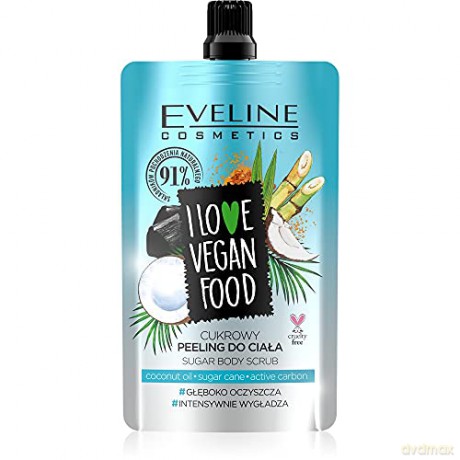 Eveline I Love Vegan Food Cukrowy Peeling do ciała Kokos 75 ml