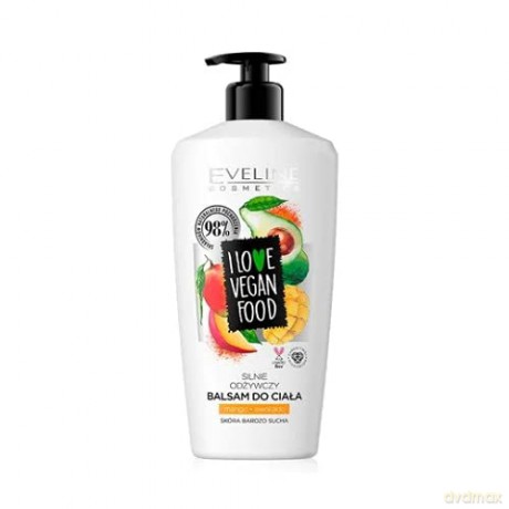 Eveline I Love Vegan Food Silnie Odżywczy Balsam do ciała Mango-Awokado 350 ml