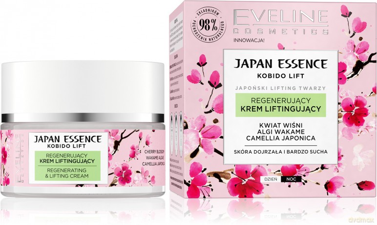 Eveline Japan Essence Regenerujący Krem liftingujący na dzień i noc - skóra dojrzała i bardzo sucha 50 ml