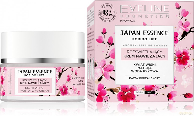 Eveline Japan Essence Rozświetlający Krem nawilżający na dzień i noc - każdy rodzaj skóry 50 ml