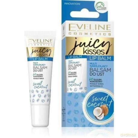 Eveline Juicy Kisses Balsam do ust multi nawilżający Sweet Coconut 12 ml