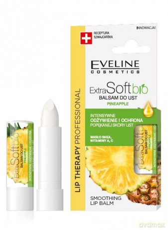 Eveline Lip Therapy Professional Balsam ochronny do ust Extra Soft Bio - Ananas 4g