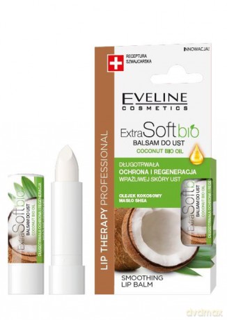Eveline Lip Therapy Professional Balsam ochronny do ust Extra Soft Bio - Kokos 4g