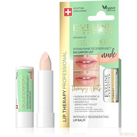 Eveline Lip Therapy S.O.S. Expert Intensywnie regenerujący balsam do ust Tint Nude 1szt