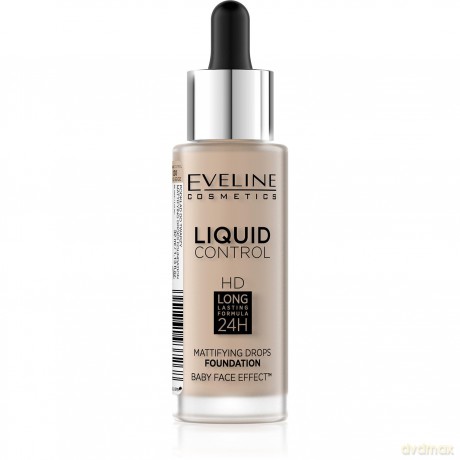 Eveline Liquid Control HD Podkład do twarzy z dropperem nr 010 Light Beige 32 ml