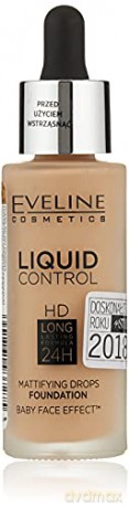 Eveline Liquid Control HD Podkład do twarzy z dropperem nr 040 Warm Beige 32 ml