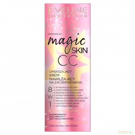 Eveline Magic Skin CC Upiększający Krem nawilżający 8w1 - cera sucha i wrażliwa 50 ml