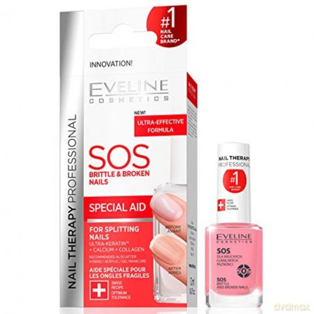 Eveline Nail Therapy Lakier odżywka SOS dla kruchych i łamliwych paznokci 12 ml