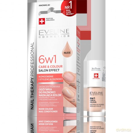 Eveline Nail Therapy Odżywka do paznokci nadająca kolor 6w1 NUDE 5 ml