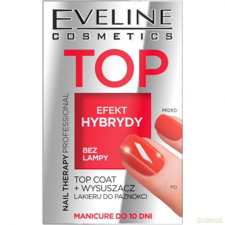 Eveline Nail Therapy Top Coat + wysuszacz lakieru do paznokci 5 ml