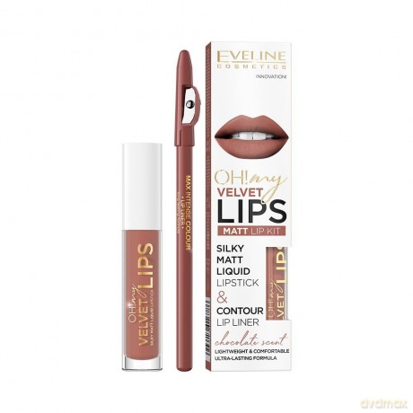 Eveline OH! My Lips Matt Zestaw do makijażu ust (pomadka w płynie +konturówka nr 12)