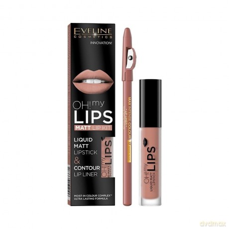 Eveline OH! My Lips Matt Zestaw do makijażu ust (pomadka w płynie +konturówka nr 14)