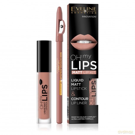 Eveline OH! My Lips Zestaw do makijażu ust (Pomadka +konturówka) nr 01 Neutral Nude 1op.