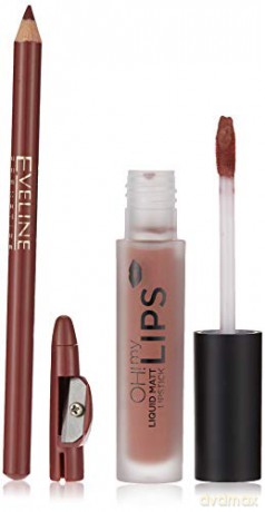 Eveline OH! My Lips Zestaw do makijażu ust (Pomadka +konturówka) nr 02 Milky Chocolate 1op.