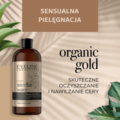 Eveline Organic Gold Oczyszczająco Nawilżająca Woda micelarna do twarzy 500 ml