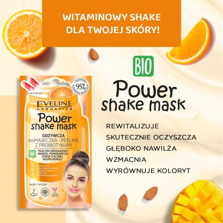 Eveline Power Shake Mask Odżywcza Bio Maseczka-peeling z probiotykami 5w1 10 ml