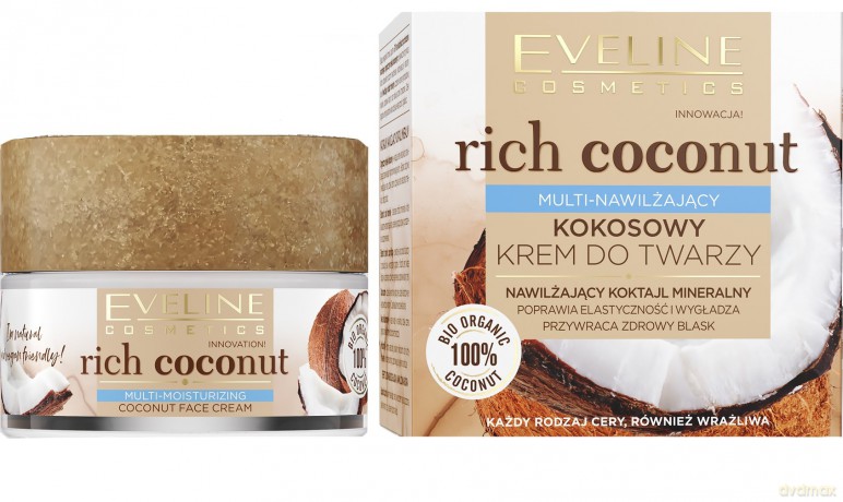 Eveline Rich Coconut Kokosowy Krem do twarzy multi-nawilżający 50 ml