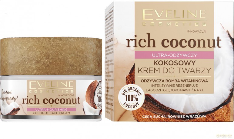 Eveline Rich Coconut Kokosowy Krem do twarzy ultra-odżywczy 50 ml